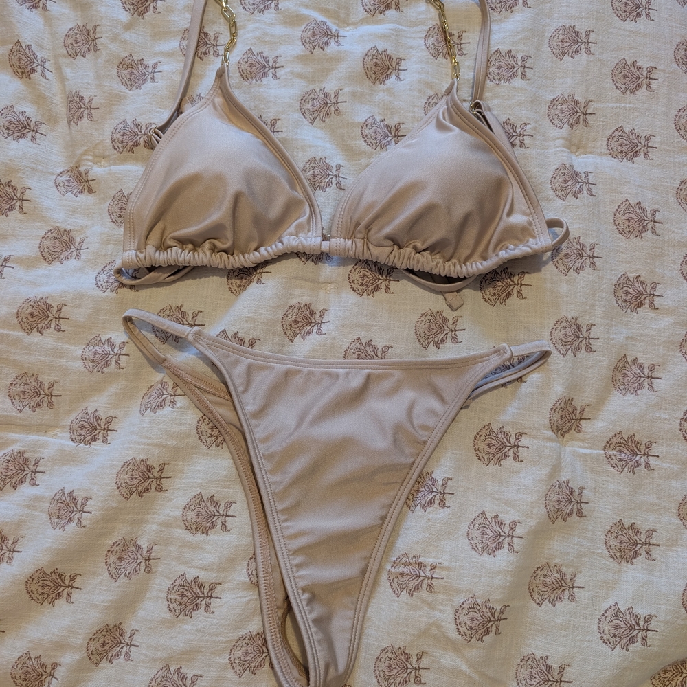 Shimmer Tan Bikini Set